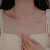 Collar de Perlas Aurora Bebé Perfectamente Redondas, Gargantilla de Perlas Aurora Pequeñas, Elegante Cadena Clavicular de Perlas Pequeñas, Fuerte Lustre, Producto Nacional