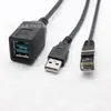 Fábrica produz cabo de impressora USB fêmea 12V alimentado para USBAM + RJ45 8P8C