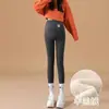 Leggings de maternidade para outono e inverno, forrados com fleece, espessados, plus size, calças de algodão para grávidas, roupas externas femininas para primavera, outono e inverno