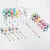 Novo Chaveiro de Miçangas DIY Dopamina Colorido Pingente de Metal Chaveiro para Capa de Celular Capa de Fone de Ouvido Chaveiro