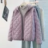 2026 Nueva Chaqueta de Algodón Ligera y Cálida con Capucha para Mujer Abrigo de Algodón para Mujer Otoño Invierno Corta Casual Holgada Chaqueta Acolchada de Algodón para Mujer