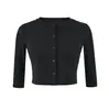 Conjunto de tres piezas para mujer de punto elástico: top sin tirantes/cárdigan corto/pantalones largos ajustados ligeramente acampanados para principios de otoño