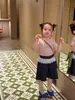 Novedades Verano 2026 Estilo Coreano Ropa Infantil Niñas Cuello Redondo Camiseta Estilo Chica Popular Camiseta Bebé Manga Corta Ajuste Delgado