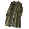 Abrigo de lana con mangas raglán para hombre y mujer, informal, de longitud media, otoño e invierno, 459630