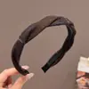 Diadema de Lana a Cuadros con Bloques de Color, Estilo Coreano para Otoño e Invierno, Diadema de Trenzado de Pelo de Uso Diario de Alta Gama, Diadema para Lavarse la Cara