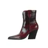Botas de Cano Curto de Solado Grosso Bico Fino para Todas as Estações Exportação Europeia e Americana Novo Modelo 2023 Amazon Couro de Crocodilo Botas de Equitação Mais Vendidas