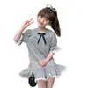 Vestido para Niñas 2026 Nuevo Estilo Vestido Preppy para Niña Pequeña de Manga Corta de Moda Verano Vestido de Princesa para Niños
