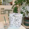 0571Ins Bolso de Pana Retro Bolso para Almuerzo de Estudiante Mamá Bolso para Ropa de Trabajo Bolso Lonchera Portátil Bolso Bandolera Femenino