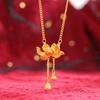 Colar de Ouro de Areia do Vietnã Colar de Suéter Feminino Longo Prazo Sem Desbotamento Luz Nicho de Luxo Outono e Inverno Avançado Novo Chinês Simulação