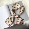 Lenço pequeno de seda longo feminino gravata de seda artificial faixa para cabelo decoração de primavera e outono variedade gravata bolsa Fita Vermelha da Moda lenço pequeno