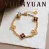 Moda Retro Europea y Americana Zircón Maillard Ojo de Tigre Trébol de Cuatro Hojas Collar Lujo Accesible Joyería Elegante de Nicho de Gama Alta