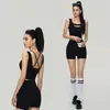 Chaleco deportivo de verano para mujer con almohadillas en el pecho, top de yoga todo en uno para moldear la espalda de Pilates, shorts de entrenamiento para correr y fitness