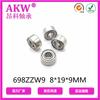 Rodamiento no estándar AKW Angke 698ZZW9 8*19*9mm 698ZZ altura 9