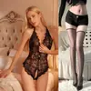 Body Transparente Sexy con Abertura, Bata de Encaje Sexy de una Pieza, Lencería Erótica, Ropa de Dormir Femenina Estilo Abstinencia, Venta Directa Pura