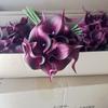 Cross-border PU mini calla lírio flor artificial atacado decoração de casamento artificial sentir buquê de noiva flor falsa