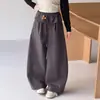 Ropa para Niñas 2026 Otoño Nuevo Estilo: Pantalones Versátiles de Dobladillo Curvo para Niñas Mayores, Pantalones Largos Casuales Sueltos