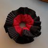 Zhao Chai Hecho a Mano Habitación Doble Capa Encaje de Órgano Negro Rojo Grande Anillos para el Cabello Cola de Pavo Elegante Francés Tocado Anillos para el Cabello