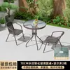 Mesas y Sillas de Exterior con Sombrillas, Sillas de Ratán, Sillas de Acero al Carbono para Exterior, Juego de Mesa de Café de Ocio para Balcón al Aire Libre, Mesas y Sillas para Jardín y Terraza