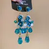 Pendientes de gota con incrustaciones de diamantes transfronterizos europeos y americanos, pendientes de lujo de alta gama, accesorios para orejas de moda de nicho, venta al por mayor desde fabricante de Yiwu