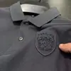 Nueva Camisa Polo Casual de Calidad para Hombre Estilo Verano Moda Bordada Color Sólido Negocios Casual Cuello Camisero Manga Corta