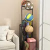 Cesta de Armazenamento para Tapete de Yoga com Rodas, Rack de Armazenamento para Equipamentos Esportivos e de Fitness, Suporte para Halteres, Rack de Armazenamento para Raquetes de Badminton e Bola de Basquete