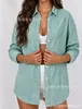 Camisa de Manga Larga Rayada Primera Edición Nueva Amazon Europa América Transfronteriza Comercio Exterior Exportación Botones Largos Unisex Casual de Negocios