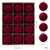 Bola de Natal de veludo flocado 8cm em cores escuras, Enfeite pendente para árvore de Natal, Bola pendente de veludo em estoque