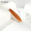Wjia Nuevo Clip para Cabello Ovalado de Color Sólido Dorado Texturizado de Cuero Sintético Clip de Moda para Flequillo de Mujer Clip Lateral para el Cabello Accesorio para el Cabello