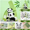 Bolso de Punto de Panda Set de Papelería Escolar Estudiantes de Primaria Souvenir Práctico Regalo para Clase de Jardín de Infancia