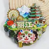 Serie YunnanAtracciones Culturales y Creativas ÚnicasXishuangbannaCiudad TurísticaSouvenirImanes de Refrigerador de Madera