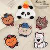 Parche de chenilla con logotipo bordado, parche original de oso y gato con dibujos animados, accesorios de parche bordado, pegatinas de tela