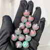 Cuentas Luminosas de Flor de Loto de 16 mm con Agujero Recto Óptico para Cadena de Teléfono DIY, Llavero, Cadena de Bolsa, Accesorios de Joyería