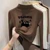 Top casual de manga larga De Rong con cuello semi-alto para niños, capa interior cálida para niñas y bebés, ropa de otoño e invierno