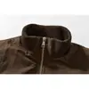 Chaqueta de algodón retro americana de moda ORIGTEEN con cuello alto, prenda de abrigo de invierno para hombre, corte holgado, abrigo de algodón engrosado, MY9022