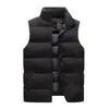 Chaleco de Hombre Invierno Cuello Alto Tendencia Chaleco sin Mangas Color Sólido Ropa Exterior Engrosada para Hombre Chaqueta de Algodón Cálida sin Mangas