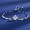 Pulsera de circonia de moda versátil ultrabrillante más vendida transfronteriza para mujer, pulsera elegante de lujo ligero de alta gama, venta al por mayor de joyería para mujer