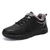 Zapatillas de cuero de gran tamaño para hombre y mujer, con forro polar, de algodón, para parejas, cálidas, de viaje, informales, para correr