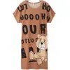 Pijamas de Sudeste Asiático Verano Sueltos Talla Grande Dulce Manga Corta Longitud Media Niña Suelta Manga Corta Bata de Noche para Comercio Exterior