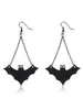 Collar Personalizado Retro con Gota de Sangre de Encaje Transfronterizo Europeo y Americano, Colgante de Corazón de Murciélago Negro con Borla de Diamante, Cadena para Clavícula de Halloween