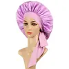 Gorro de Satén Personalizado para Dormir Transfronterizo de Amazon, Gorro de Tejido de Satén de Punto para el Cuidado del Cabello para Mujeres con Banda Elástica Ancha, Estilo Europeo y Americano