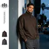 FEE THE END Top retro americano de media cremallera, cuello alto, sudadera tipo pullover, chaqueta de punto holgada para hombre, WY377