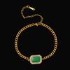 Juego combinado de collar, aretes y pulsera geométricos de acero inoxidable Joyería transfronteriza europea y americana Joyería para mujer chapada en oro de 18 quilates