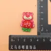 Urso de morango doce decoração de carro decoração do painel central cola de creme diy capa de celular adesivo de geladeira acessórios de resina material atacado