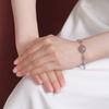 Un Ciervo Plata Esterlina S925 Sol Agua Jade Hetian Moda Nacional Esmalte Vintage Orquídea Huevo Frito Hueco Pulsera Pulsera de Temperamento