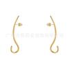Pendientes de gancho de latón chapado en oro de 18 quilates diseño original líneas geométricas personalidad simple pendientes versátiles E221458