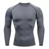 Ropa Deportiva Transfronteriza para Hombre, Ropa de Fitness Ajustada Elástica, Entrenamiento Deportivo al Aire Libre, Ciclismo y Running, Ropa de Manga Larga de Secado Rápido