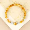 Pulsera de Piedra Ojo de Tigre Dorado Natural con Cuentas Redondas de Aguamarina, Diseño Original, Modelo en Stock, Círculo Simple de Piedra Ojo de Tigre Dorado de 8 mm
