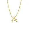 Colar Chrome Hearts Novo Estilo Europeu e Americano Mais Vendido Transfronteiriço, Duplo Cruz Vintage, Mesmo Estilo Usado por Kylie Jenner, com Inlay de Zircônia