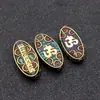 Estilo Étnico Nepalí Mantra de Seis Sílabas Nube con Forma de Cuentas de Cobre Cadena para Suéter Colgante Tanka Buda Amuleto Llavero Accesorio