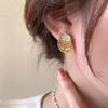 Aretes de Cristal de Vidrio Gradiente de Moda para Mujer, Aretes Pequeños Frescos Estilo Coreano, Aretes de Zirconia Versátiles de Nicho de Alta Gama